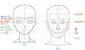 顔の描き方 顔のパーツのバランスの取り方 鼻の形を知ろう イラスト マンガ描き方ナビ 描き方 顔の書き方 顔 描き方
