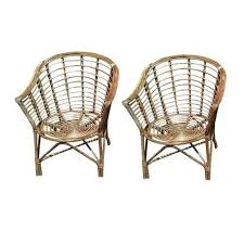 Includes off white cotton twill seat cushion with long ties to create a bow or elegant loop at the. Wooden Chairs Universal Furniture Brown Set Of 2 Bamboo Cane Chair Manufacturer From Jaipur