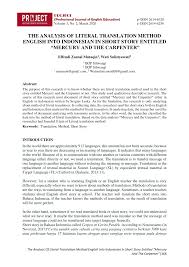 Tapi dia masih terlihat kekar , berotot. Pdf The Analysis Of Literal Translation Method English Into Indonesian In Short Story Entitled Mercury And The Carpenter