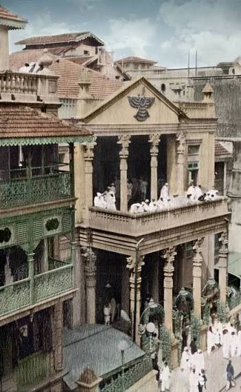 Philip - 1870 British India, Bombay (Mumbai). Elphinstone Circle. Elphinstone Circle was laid out in 1869 on the site of the old Bombay Green in Fort area of the city. The buildings