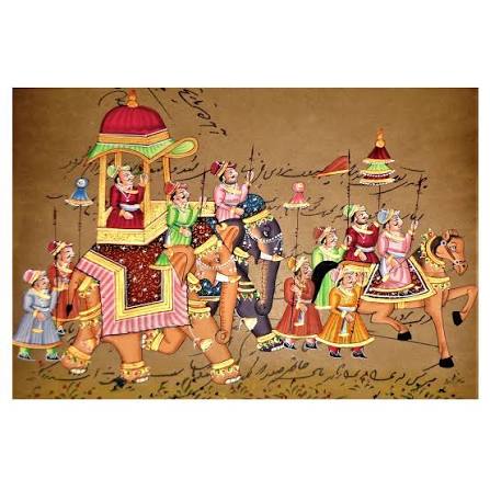 ROYAL MEDIEVAL Stamp Paper Painting | AVIVANA