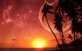 Imágen hd 1080p de atardeceres en la playa. Luna Llena En El Atardecer Fondo De Pantalla Y Escritorio Hd Gratis