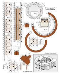 Shakespeare S Globe Theatre Paper Cutouts By Papertoys Com Globe Theater Paper Cutout Paper Toys