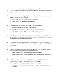 Give its equation and unit. M1 Hw Momentum Impulse Teaching Resources