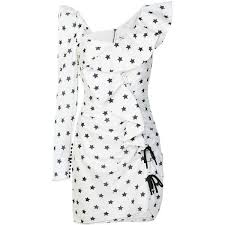 Self Portrait Star Print Dress 330 Liked On Polyvore Featuring Dresses White Star Dresses Star Print Dress Satin Mini Dress Star Dress Colorful Dresses