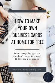 A business card needs to make a good impression at first sight and touch. How To Make Your Own Business Cards At Home For Free 1 Make Business Cards Small Business Marketing Free Business Cards