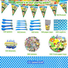 1000s of amazing designs acroos a huge range of quality products. Animal Crossing Party Supplies Party Favors Birthday Party Decorations For 10 Guests Icluding Disposable Paper Plates Pennant Blowouts Stickers And Tablecloths Set Of 143pcs Pricepulse