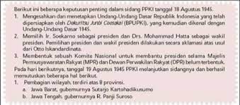 Sidang ppki yang kedua dilaksanakan pada tanggal 19 agustus 1945 di tempat yang sama ketika sidang pertama berlangsung. Tuliskan 3 Hasil Sidang Ppki Yg Pertama Brainly Co Id
