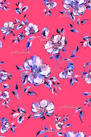 Colourful graphic large scale floral vector seamless pattern background. Tonal Lilac Loose Large Scale Floral Pattern By Katerina Gri Seamless Repeat Royalty Free Stock Pattern Patternbank
