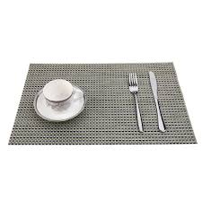 Dining table placemats can be used as an opportunity to set the mood for a wonderful eating session, be it a date night or a formal dinner party. Set Of 4 Silver Black Yellow Musiclily Home Pvc Heat Resistant Placemats Dining Room Placemats Dinner Table Place Mats For Dining Table Heat Insulation Woven Vinyl Kitchen Placemat Vinyl Placemats Kitchen Dining