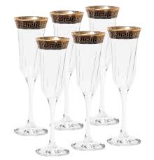 Lavorazione a mano italy floral pattern. Italian Wedding Glasses Lavorazione A Mano Cristallo 24k Gold Rims Set Champagne Flute Crystal Wine Water Glasses Home Living Drink Barware Kromasol Com