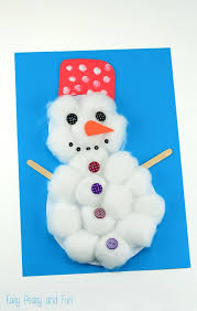 Cotton Ball Snowman Craft Easy Peasy And Fun Winter Crafts Preschool Christmas Crafts For Kids Winter Crafts