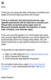 But, you also don't want to hand over your details to any company that asks. Apple Begins Reminding Two Factor Authentication Users About App Specific Passwords Macrumors