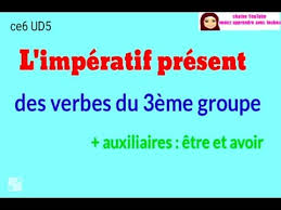 In this case, it is compulsory to use être : L Imperatif Present Des Verbes Du 3eme Groupe Youtube