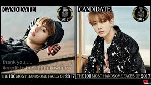 Now, just to make you feel even worse about your bloated mug, tc candler's annual independent critics list has just revealed its most handsome faces of 2017. Bts V Jungkook Candidate The 100 Most Handsome Faces Of 2017 Youtube