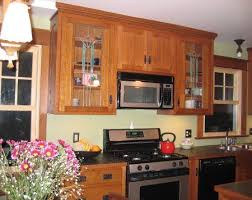 Craftsman Style Kitchen Cabinets Oak Cabinets In Craftsman Style With Stained Glas Kitchen Cabinet Door Styles Kitchen Cabinet Styles Craftsman Style Kitchen