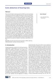 Der vordruck | die vordrucke. Pdf Early Detection Of Hearing Loss
