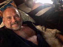 Time for bed. Night night from Hubby, Tootsie and me. #sweetdreams  #nightnight #staysafe #staypositive #husbands #huzbears #tootsiewonderwoman  #dogsarefamily #mansbestfriend #bedhog #bearsofinstagram #instabear  #instadaddy