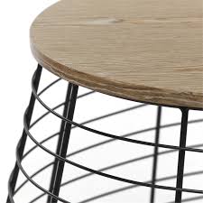 Add an industrial touch to your living room with this coffee table featuring graphic lines. Clickdecor Morris Metal And Wood Top Round Coffee Table In Black Futb10098a