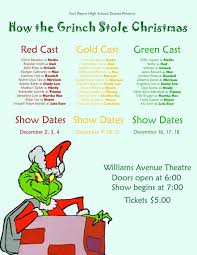 Start your Christmas Holidays off with “How the Grinch Stole Christmas “  starring the three drama classes from Fort Payne School, under the  direction of Paul Crawford!