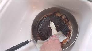 Removing Burned On Food From A Pan With A Dryer Sheet Youtube Food Copper Bottom Pans How To Clean Rust