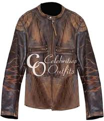 Italian Job Seth Green Lyle Distressed Leather Jacket Distressed Leather Jacket Leather Jacket Distressed Jacket