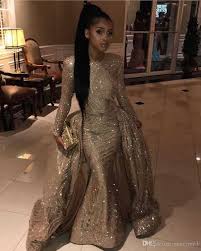 Prom hairstyles for black girls are a parcel of smart and inspiring hair ideas gone viral for young dames who like to try out the best twist of styles for their grand night out. Arabic Black Girls Prom Dresses 2019 Sparkly Long Sleeves With Detachable Train Special Occasion Dresses Formal Evening Party Gowns Dp0177 From Marryme3 243 22 Dhgate Com