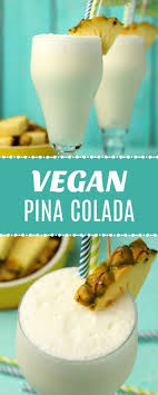 Creamy Vegan Pina Colada Made With Malibu Rum Fresh Pineapple Juice And Coconut Cream This Delicious Co Vegan Pina Colada Vegan Cocktails Pina Colada Recipe