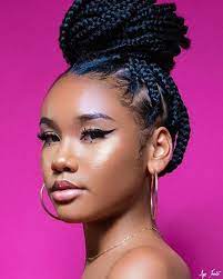 Braided High Bun Braided Hairstyles For Black Women Cornrows Braided Hairstyles For Black Women Box Braids Hairstyles