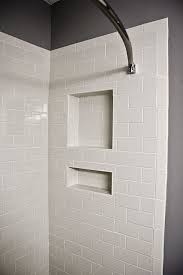 White Subway Tile Featuring Shower Niche And Bullnose Edge Tile Also Subway Tiles Turned V Tile Shower Niche White Subway Tile Shower Subway Tile Shower Niche