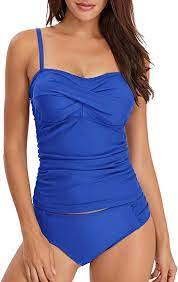 Amazon Com Grnd Women Bandeau Tankini Swimsuit Front Twist Bikini Top Swimwear Ruched High Waiste In 2021 Bikini Top Swimwear Bandeau Tankini Bandeau Swimsuit Tankini