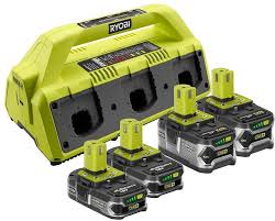 Ryobi 18 Volt One 6 Port Super Charger And 4 Pack Lithium Ion Batteries Kit Ryobi Lithium Ion Batteries Ryobi Lithium Battery