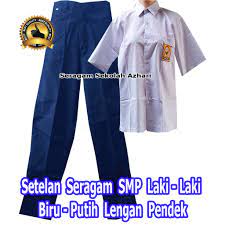 Seragam kerja model pelaut ini bisa diaplikasi untuk siswa smp. Setelan Seragam Smp Biru Putih Laki Laki Lengan Pendek Satu Stel Seragam Sekolah Smp Biru Putih Pria Shopee Indonesia