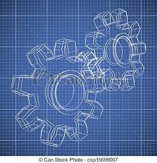 3d Gear Wheel Sketch Drawing On Blueprint Background Csp15699007 Drawing Sketches Gear Wheels Drawings