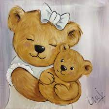 image issue du site web http www decore ta chambre com boutique images produits peinture ourson maman bebe bear art teddy bear wallpaper teddy bear pictures