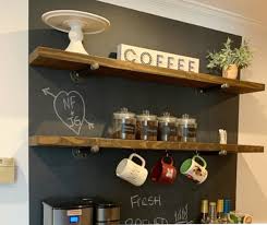 Get 5% in rewards with club o! A Rustic Floating Shelf Coffee Bar Kitchen Shelves Etsy