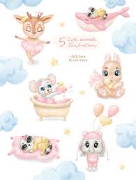 Check our collection of baby boy shower pictures clip art, search and use these free images for powerpoint presentation, reports, websites, pdf, graphic design or any other project you are working on now. Baby Girl Clipart Baby Pink Graphics Watercolor Baby Shower Clipart Baby Animals Deer Raccoon In Illustrations On Yellow Images Creative Store