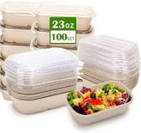 Amazon.com: 100 Pack 23 Oz Disposable Meal Prep Containers ...