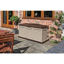 A great way to make use of your window space. Rowlinson Plastic Garden Storage Box Bench Wickes Co Uk