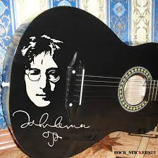 John Lennon Stickers Vinyl Portrait Signature Autographs The Etsy Beatles Guitar John Lennon Lennon