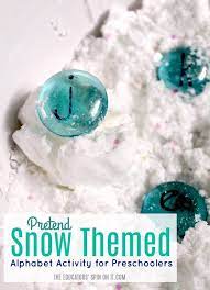 How To Make Pretend Snow Winter Theme Preschool Winter Activities For Kids Alphabet Activities