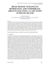 Describe the situation in your home country and suggest some solutions. Pdf Road Traffic Nuisance In Residential And Commercial Areas In Malaysia A Case Study In Pinang Island