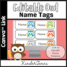 Editable Owl Name Tags | Made By Teachers