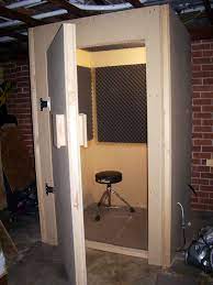 The soundproof room is 3x3m in size and can be built as a diy project using materials in the links below. Isolation Booth Home Studio Setup Recording Booth Recording Studio Home