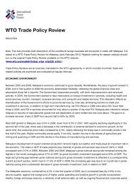 The new economic policy in malaysia: Wto Trade Policy Review
