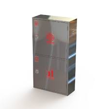 Key hole design allows you to remove for storage and for easy installation. Surface Mounted Double Door Fire Hose Reel Cabinet Vertical Full S S 304 Grade Mirror Finish Fire Supplies