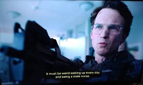 I watched Kraven with subtitles and they actually used the term "male  nurse". Gave me Peacemaker flashbacks. Like, it's [current year], Sony.  Stop gendering professions, you male fuckwits.