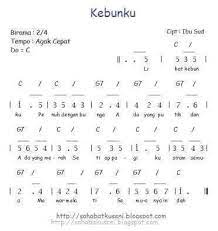 Kebunku Kidssong Indonesian Not Musik Lagu Buku Pelajaran
