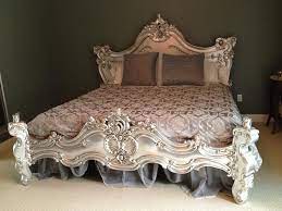 Royal Fortune Montespan Bed Silver Leaf Rococo Furniture Cool Furniture Baroque Furniture