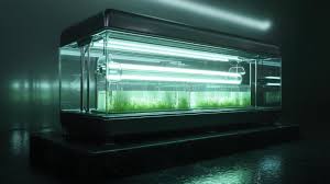 Futuristic Hydroponic Growth Chamber with Vibrant Green ...